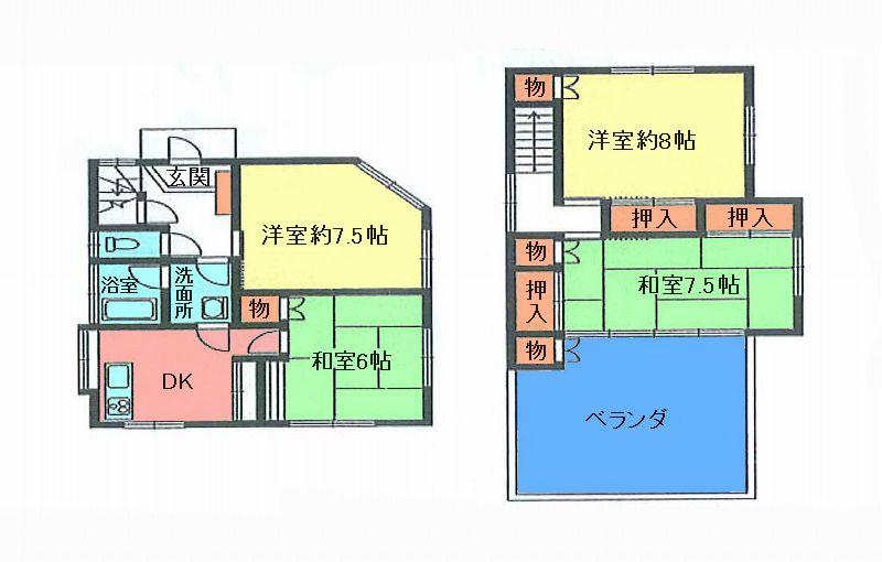 Floor plan. 8.8 million yen, 4DK, Land area 112.39 sq m , Building area 81.68 sq m