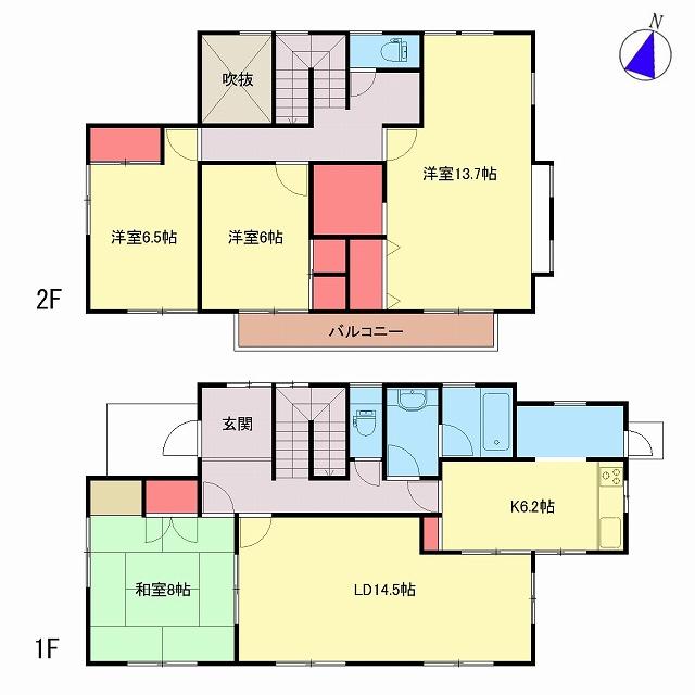 Floor plan. 18,800,000 yen, 4LDK, Land area 211.08 sq m , Building area 140.76 sq m