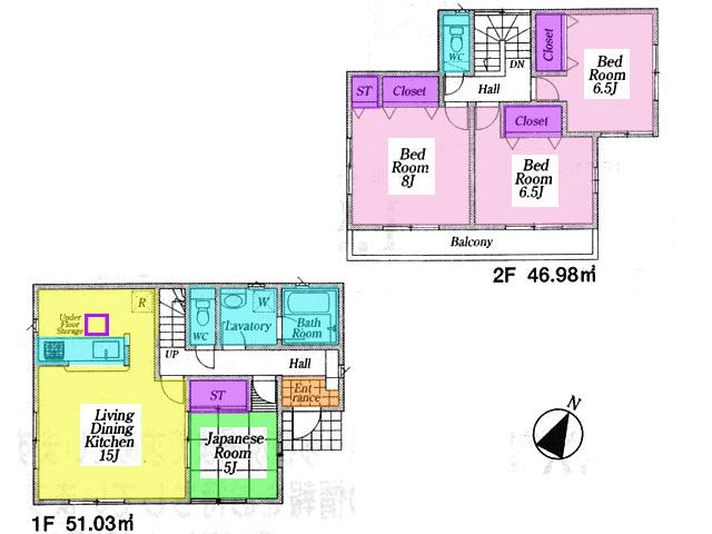 Floor plan. (7 Building), Price 21,800,000 yen, 4LDK, Land area 187.48 sq m , Building area 98.01 sq m
