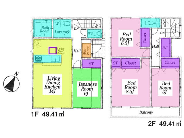 Floor plan. (9 Building), Price 21,800,000 yen, 4LDK, Land area 188.08 sq m , Building area 98.82 sq m