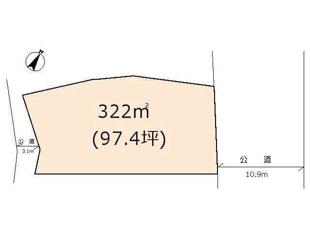 Compartment figure. Land price 10.8 million yen, Land area 322 sq m