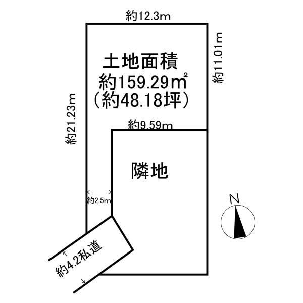 Compartment figure. Land price 8 million yen, Land area 159.29 sq m