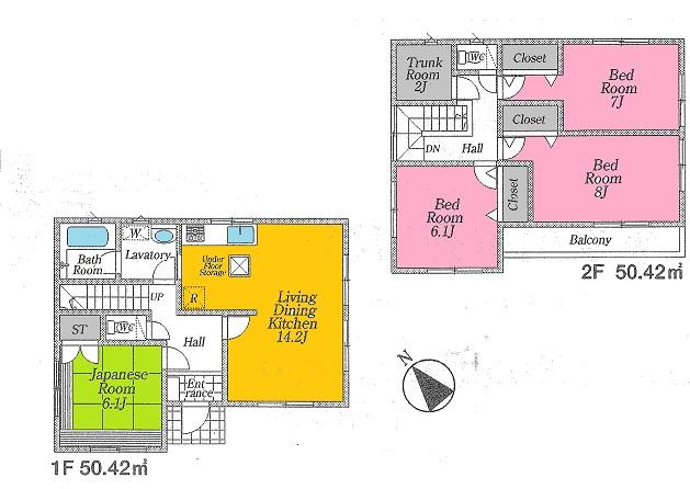 Floor plan. 14.8 million yen, 4LDK, Land area 200.01 sq m , Building area 200.01 sq m