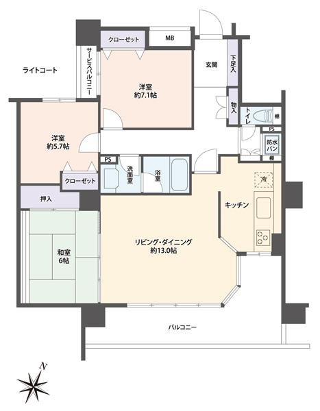 Floor plan. 3LDK, Price 12.8 million yen, Occupied area 89.24 sq m , Will soon out on the balcony from the balcony area 17.26 sq m kitchen