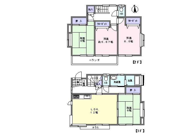 Floor plan. 9.8 million yen, 4LDK, Land area 124.9 sq m , Building area 91.08 sq m