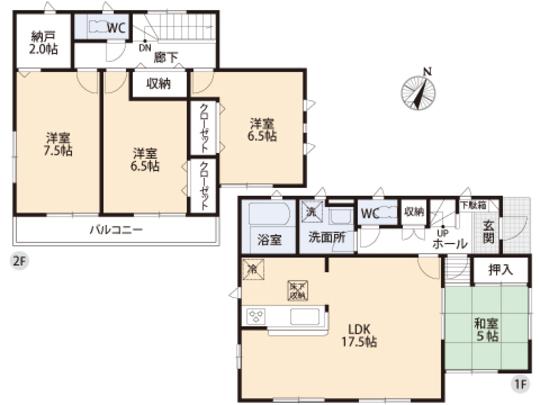 Floor plan. 18,800,000 yen, 4LDK, Land area 187.5 sq m , Building area 101.65 sq m floor plan