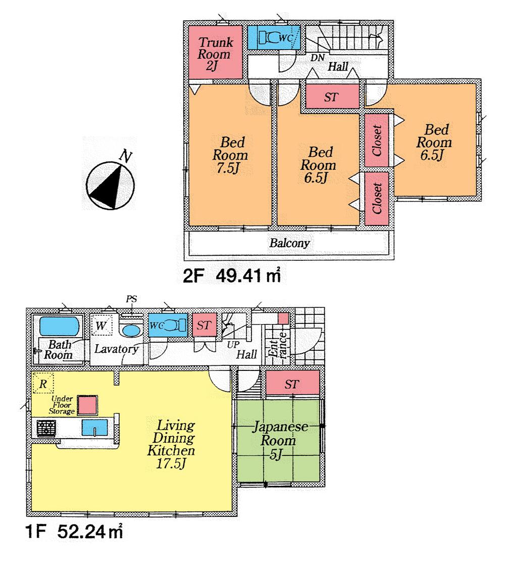 Floor plan. (4 Building), Price 18,800,000 yen, 4LDK, Land area 187.5 sq m , Building area 101.65 sq m