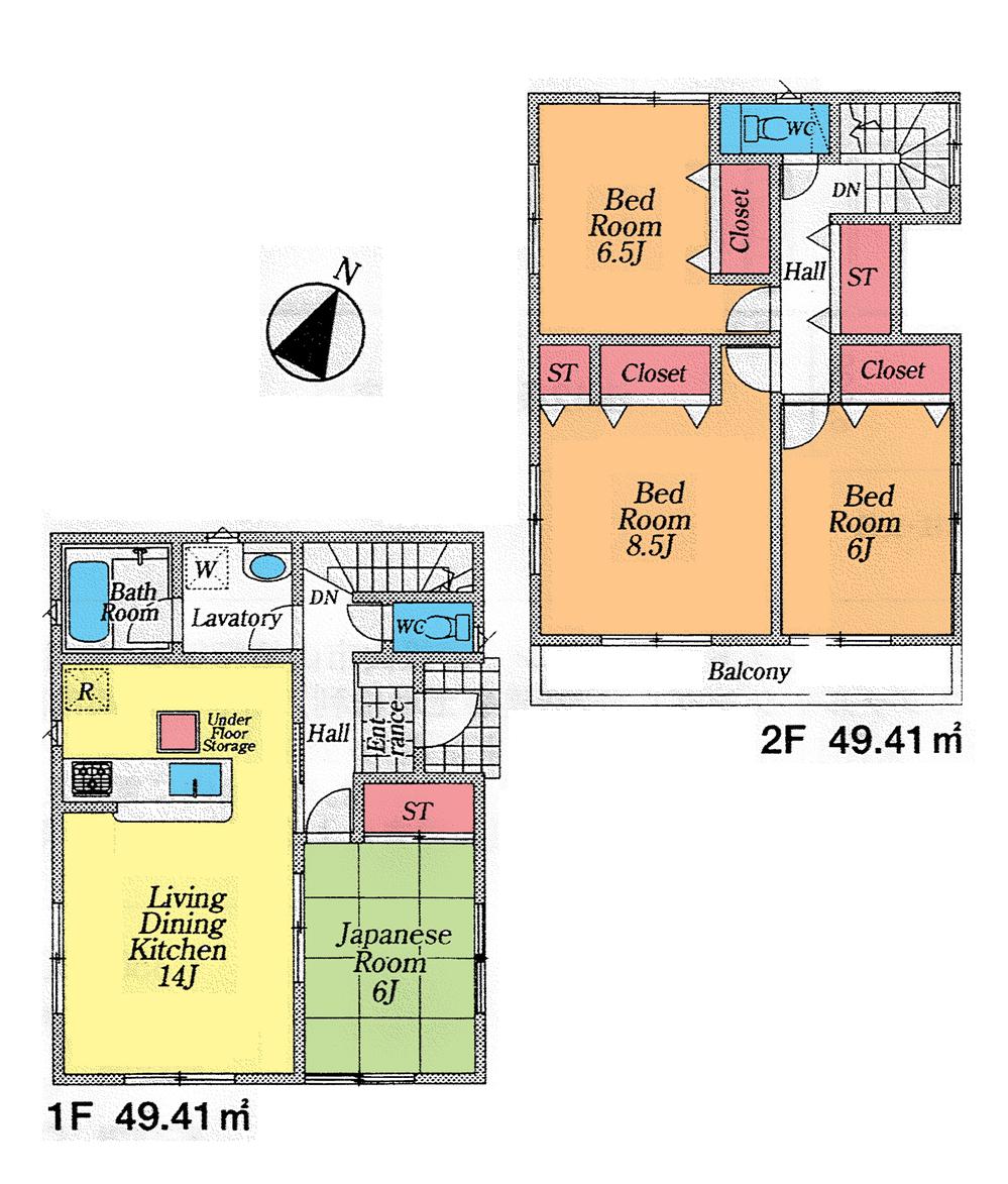 Floor plan. (9 Building), Price 19,800,000 yen, 4LDK, Land area 188.08 sq m , Building area 98.82 sq m