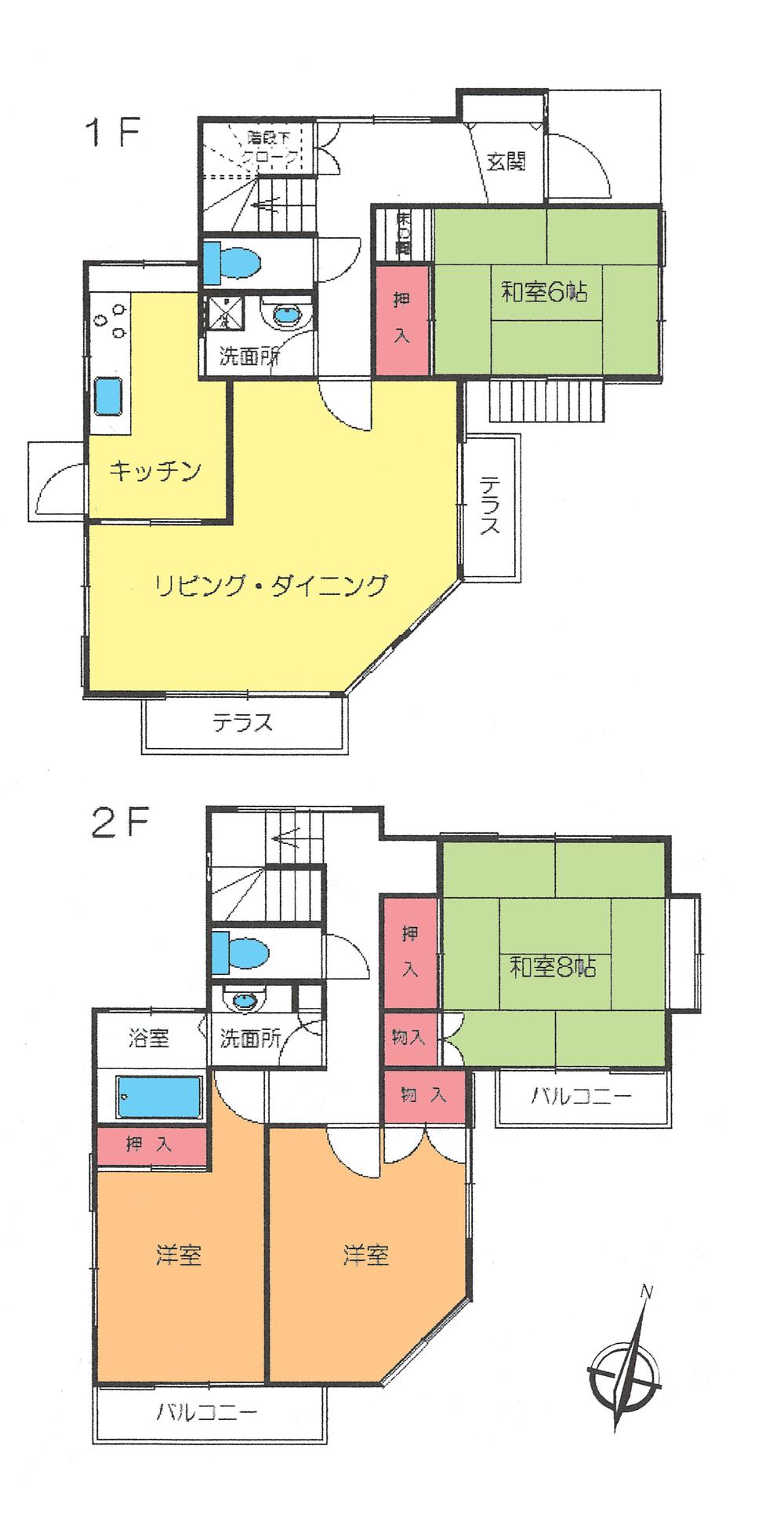 Floor plan. 16.5 million yen, 4LDK, Land area 175.08 sq m , Building area 115.72 sq m floor plan