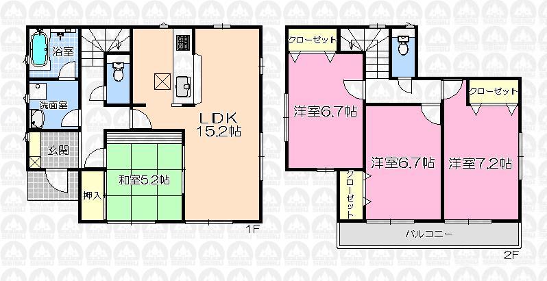 Floor plan. Simple modern appearance! Land 50 square meters or more, Good per sun, No tightness of the neighborhood! 