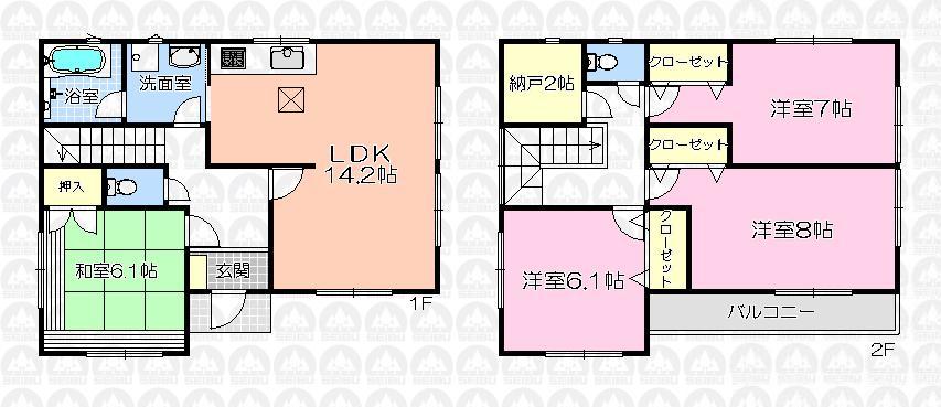 Floor plan. (3 Building), Price 14.8 million yen, 4LDK+S, Land area 200.01 sq m , Building area 100.84 sq m
