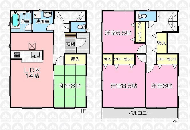 Floor plan. (9 Building), Price 19,800,000 yen, 4LDK, Land area 188.08 sq m , Building area 98.82 sq m