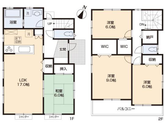 Floor plan. 24,800,000 yen, 4LDK, Land area 186.6 sq m , Building area 109.71 sq m floor plan
