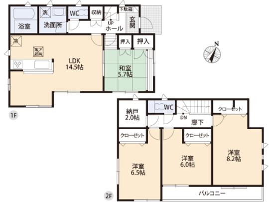 Floor plan. 18.3 million yen, 4LDK, Land area 187.5 sq m , Building area 98.82 sq m floor plan