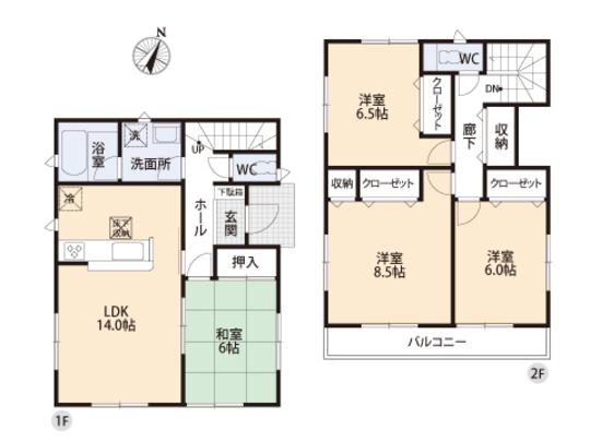 Floor plan. 19,800,000 yen, 4LDK, Land area 188.08 sq m , Building area 98.82 sq m floor plan