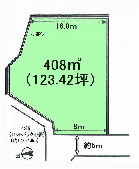 Compartment figure. Land price 14.7 million yen, Land area 408 sq m