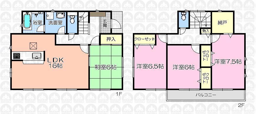 Floor plan. (4 Building), Price 16.8 million yen, 4LDK+S, Land area 200.01 sq m , Building area 101.65 sq m