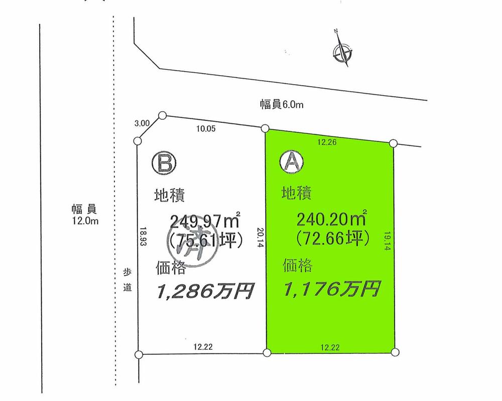 Compartment figure. Land price 11,760,000 yen, Land area 240.2 sq m