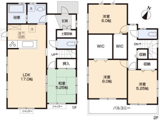 Floor plan. 22,800,000 yen, 4LDK, Land area 180 sq m , Building area 107.64 sq m floor plan