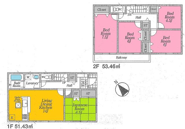 Floor plan. 16.8 million yen, 4LDK, Land area 200.01 sq m , Building area 104.89 sq m