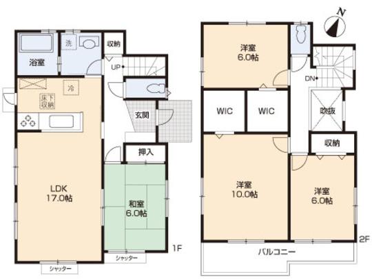 Floor plan. 24,800,000 yen, 4LDK, Land area 186.6 sq m , Building area 110.12 sq m floor plan