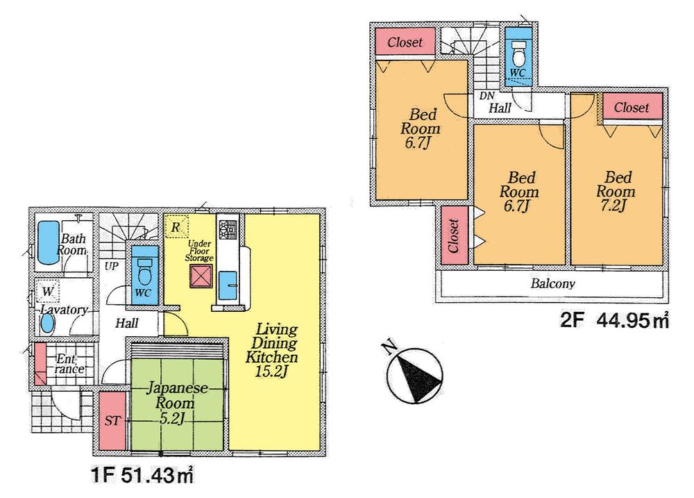 Floor plan. (8 Building), Price 16.8 million yen, 4LDK, Land area 200.02 sq m , Building area 96.38 sq m