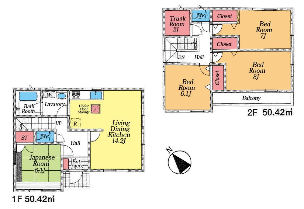 Floor plan. (3 Building), Price 14.8 million yen, 4LDK, Land area 200.01 sq m , Building area 100.84 sq m
