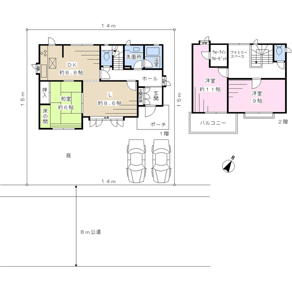 Floor plan. 18.3 million yen, 3LDK, Land area 210 sq m , Building area 111.36 sq m