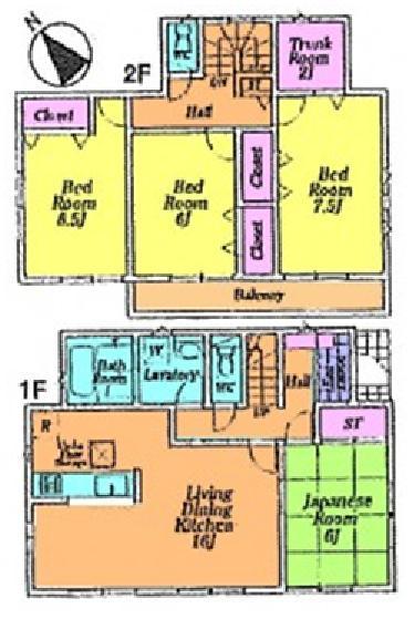 Floor plan. (4 Building), Price 22,800,000 yen, 4LDK+S, Land area 200.01 sq m , Building area 101.65 sq m