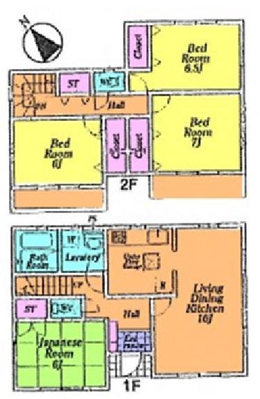 Floor plan. (5 Building), Price 22,800,000 yen, 4LDK, Land area 200.01 sq m , Building area 98.42 sq m