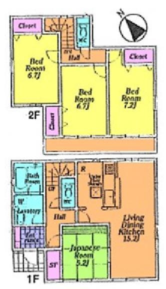 Floor plan. (8 Building), Price 21,800,000 yen, 4LDK, Land area 200.02 sq m , Building area 96.38 sq m
