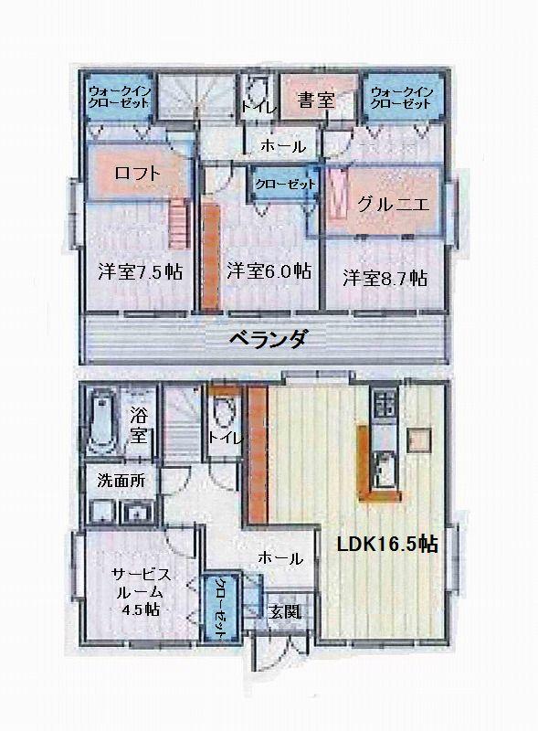Floor plan. 15.8 million yen, 3LDK + S (storeroom), Land area 114.57 sq m , Building area 104.49 sq m