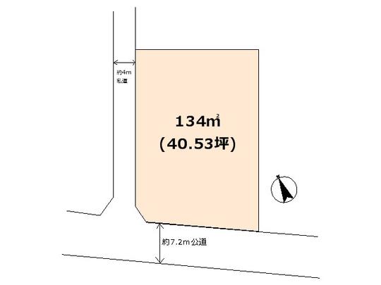 Compartment figure. Land price 3.2 million yen, Land area 134 sq m