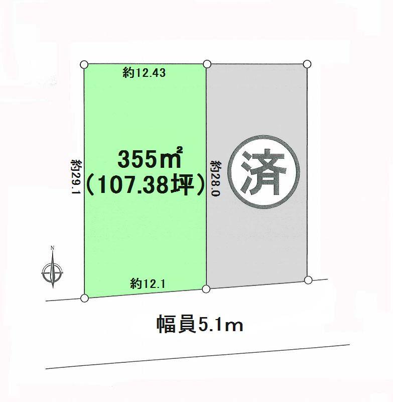 Compartment figure. Land price 12,910,000 yen, Land area 355 sq m
