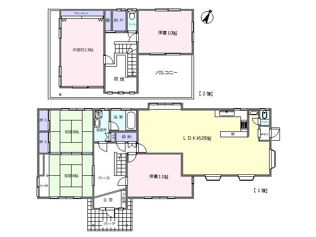 Floor plan. 10.8 million yen, 5LDK + S (storeroom), Land area 322 sq m , Building area 177.75 sq m