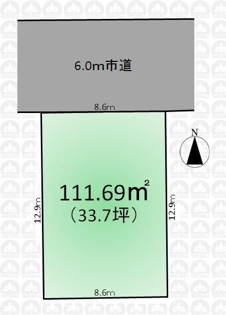 Compartment figure. Land price 10.8 million yen, Land area 111.69 sq m