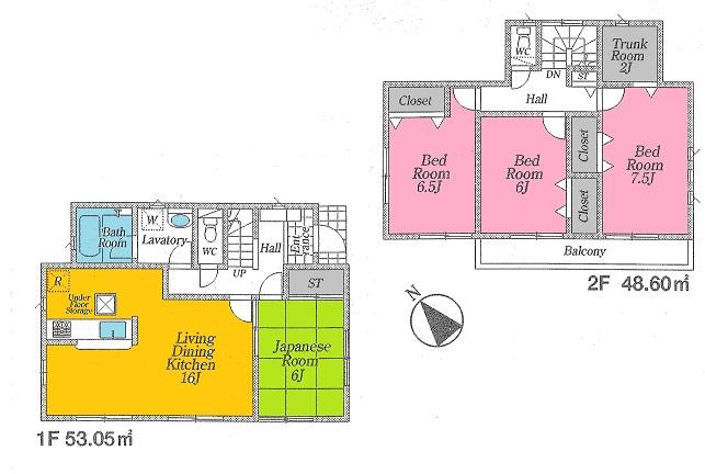 Floor plan. 16.8 million yen, 4LDK, Land area 200.01 sq m , Building area 101.65 sq m