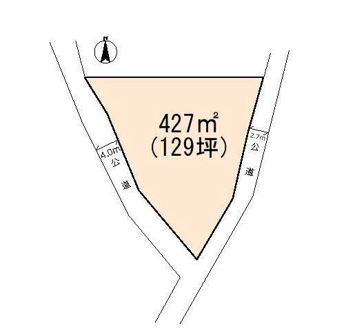 Compartment figure. Land price 5.2 million yen, Land area 427 sq m