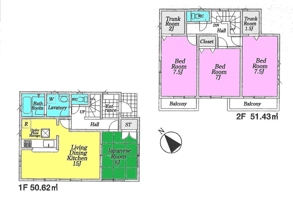 Floor plan. ((2) Building), Price 16.8 million yen, 4LDK, Land area 180.52 sq m , Building area 102.05 sq m