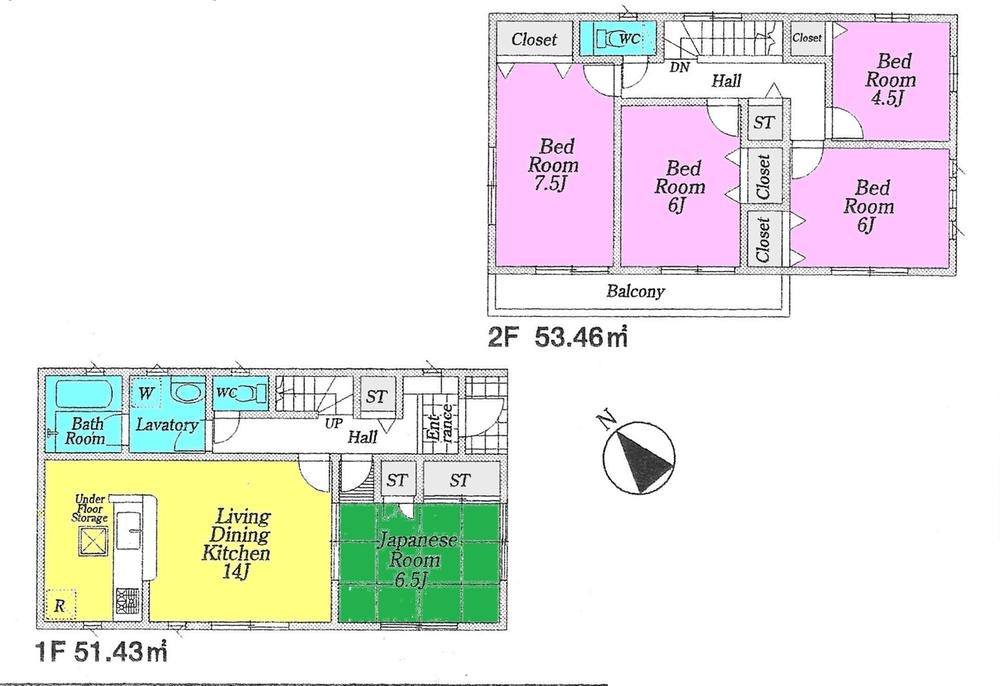 Floor plan. ((6) Building), Price 16.8 million yen, 5LDK, Land area 200.01 sq m , Building area 104.89 sq m