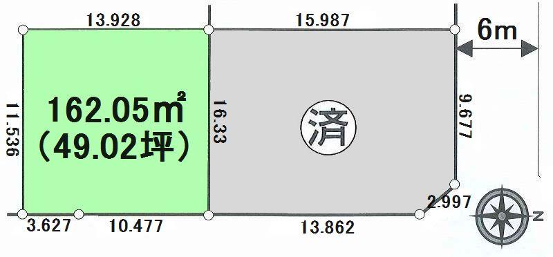 Compartment figure. Land price 12.8 million yen, Land area 162.05 sq m