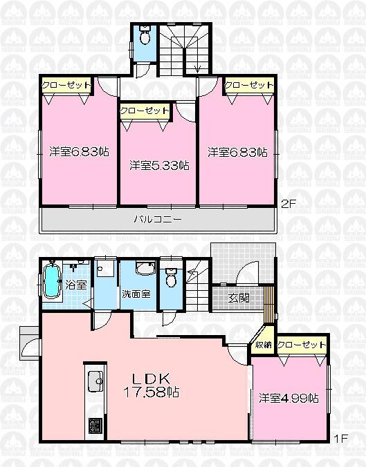Floor plan. 24,800,000 yen, 4LDK, Land area 152 sq m , Building area 98.95 sq m