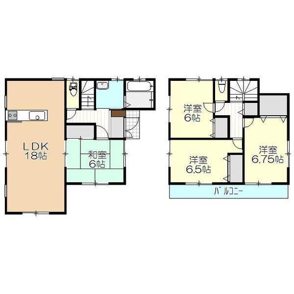 Floor plan. 22,800,000 yen, 4LDK, Land area 133.11 sq m , Building area 101.02 sq m