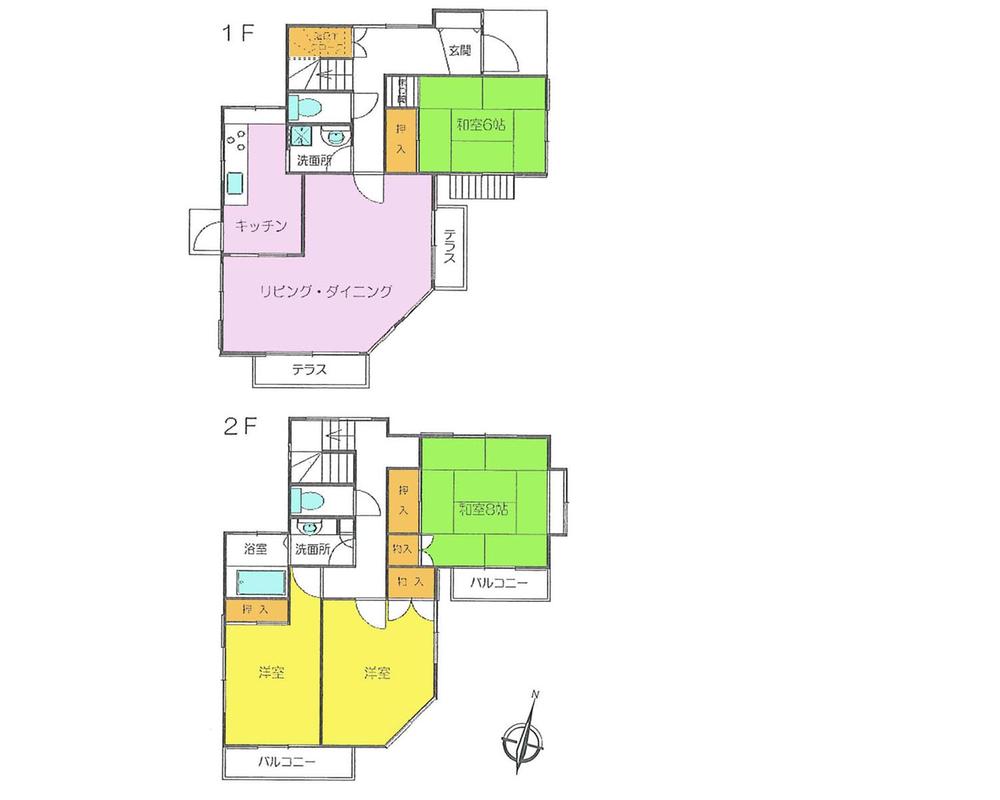 Floor plan. 15.5 million yen, 4LDK, Land area 175.08 sq m , Building area 115.72 sq m