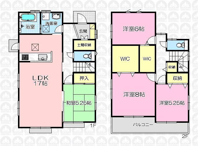 Floor plan. (1 Building), Price 22,800,000 yen, 4LDK, Land area 180 sq m , Building area 107.64 sq m