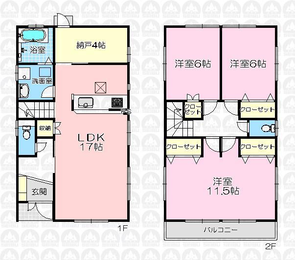 Floor plan. 19,800,000 yen, 4LDK + S (storeroom), Land area 188.09 sq m , Building area 102.68 sq m