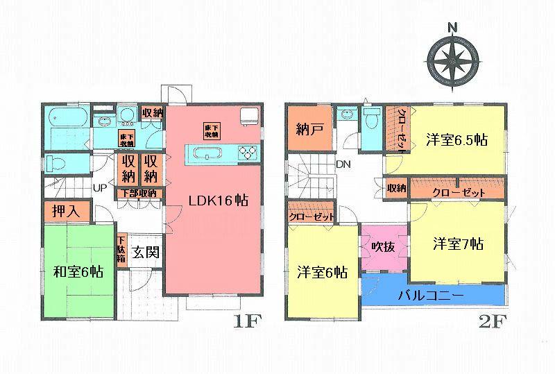 Floor plan. 29,800,000 yen, 4LDK + S (storeroom), Land area 219.95 sq m , Building area 115.93 sq m