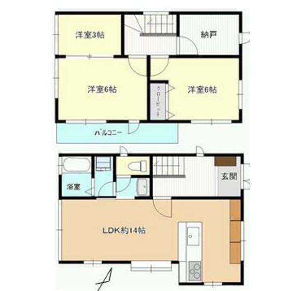 Floor plan. 14.8 million yen, 2LDK, Land area 100.67 sq m , Building area 69.97 sq m