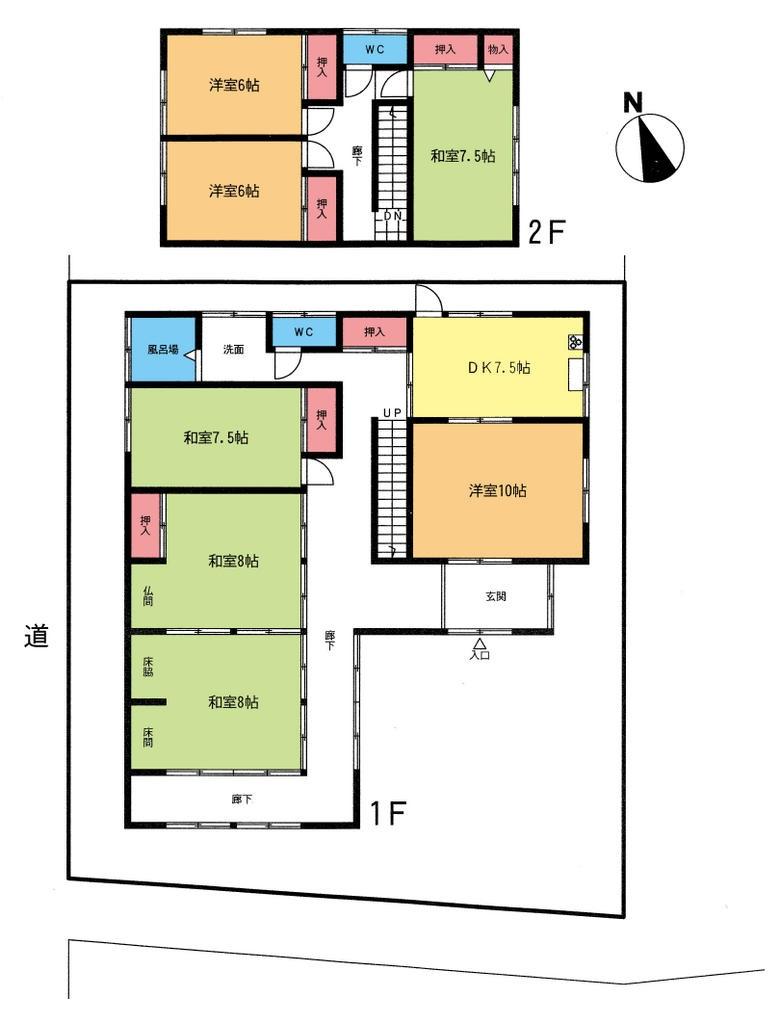 Floor plan. 23.5 million yen, 7DK, Land area 243.87 sq m , Building area 174.46 sq m floor plan