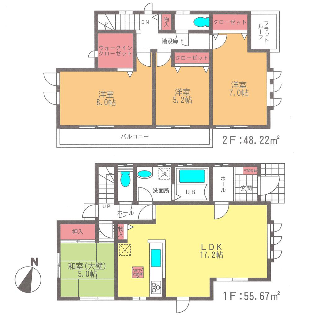 Floor plan. 23.8 million yen, 4LDK, Land area 210.4 sq m , Building area 103.89 sq m floor plan
